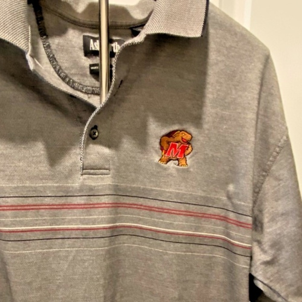 Ashworth, UMD, Men's XL with embroidered TERRAPIN logo. DBL MERCERIZED COTTON